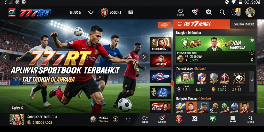 Screenshot dari gameplay 777RT menampilkan berbagai pilihan taruhan olahraga.