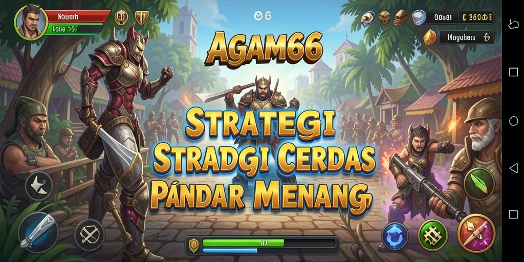 Screenshot AGAM66 menampilkan aksi pertempuran strategis yang seru.