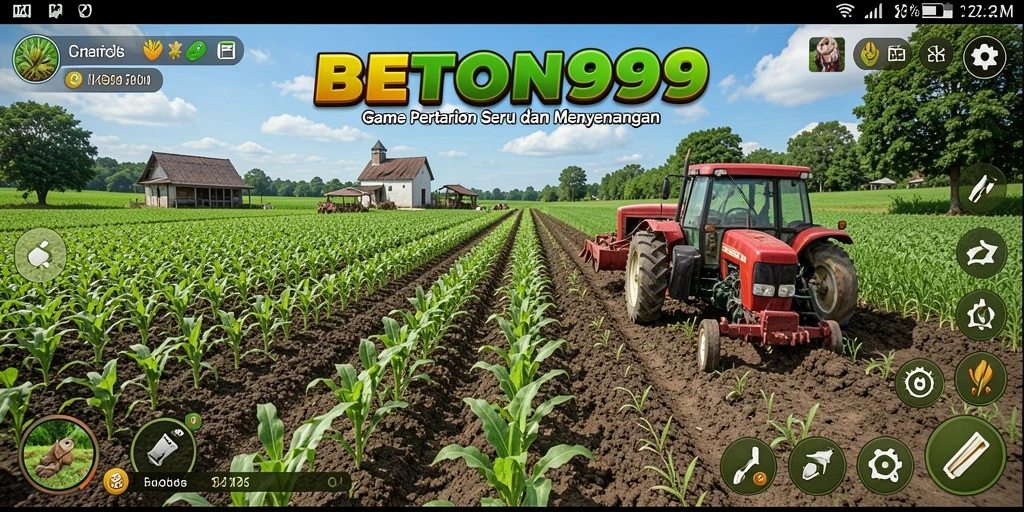 Screenshot gameplay BETON999 menampilkan aktivitas bertani yang menarik.