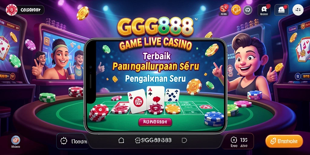 Screenshot gameplay Live Casino GGG888 dengan dealer profesional.