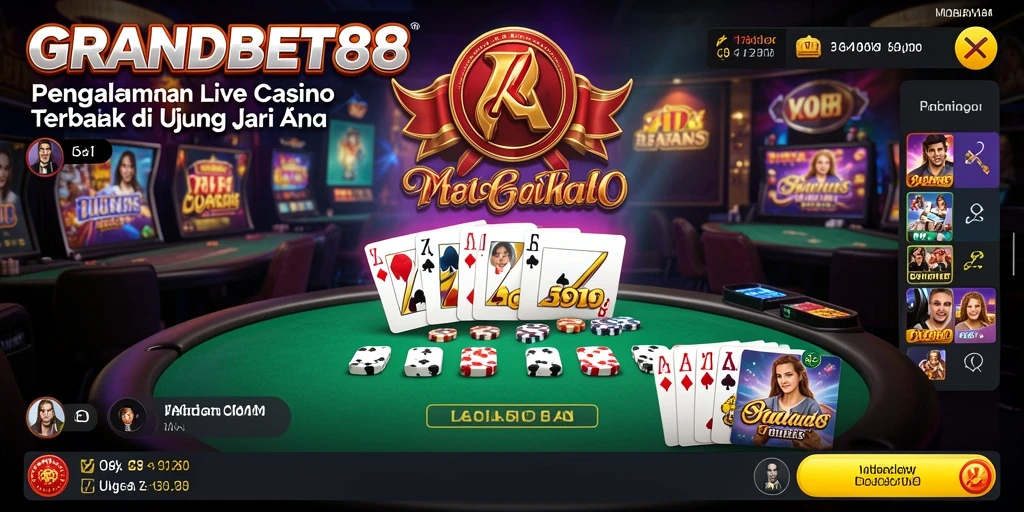 Tampilan gameplay Live Casino yang menarik di GRANDBET88.