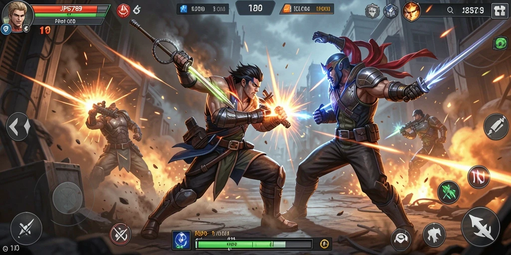 Tampilan gameplay seru dalam pertarungan di JP6789.