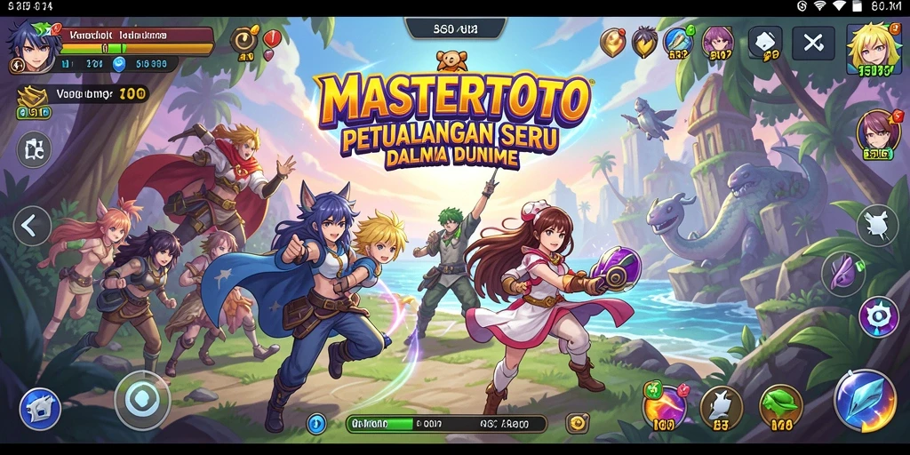 Tampilan gameplay menarik dari MASTERTOTO dengan karakter anime.
