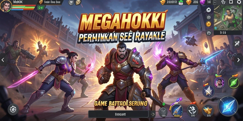 Gameplay Battle Royale yang mendebarkan di MEGAHOKI.