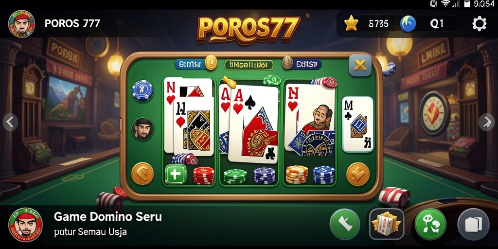 Tampilan gameplay menarik dan interaktif dalam POROS77.