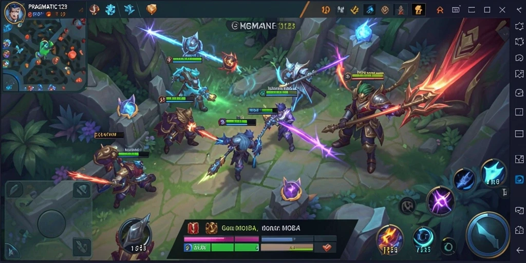 Screenshot gameplay seru dari PRAGMATIC123 yang menampilkan pertarungan tim.
