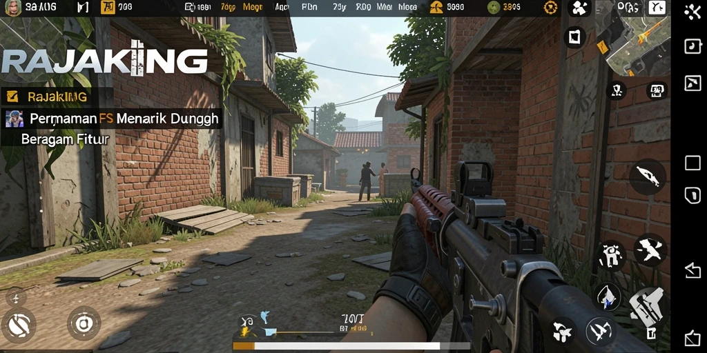 Tampilan gameplay menarik di RAJAKING dengan aksi tembak-menembak yang intens.