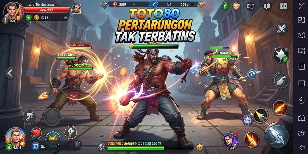 Screenshot TOTO80 menampilkan aksi pertarungan yang seru dan karakter unik.